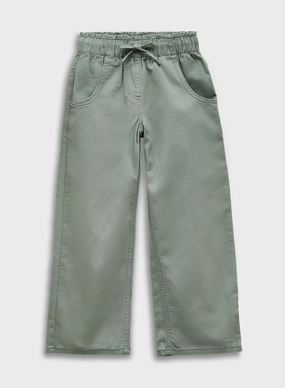 Girls Relaxed Fit Wide-Leg Pants with Adjustable Drawstring - Image 1