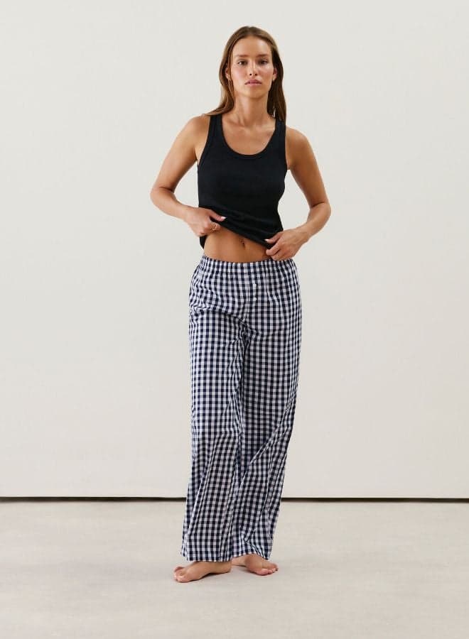Cotton Gingham Pyjama Pants - Image 1