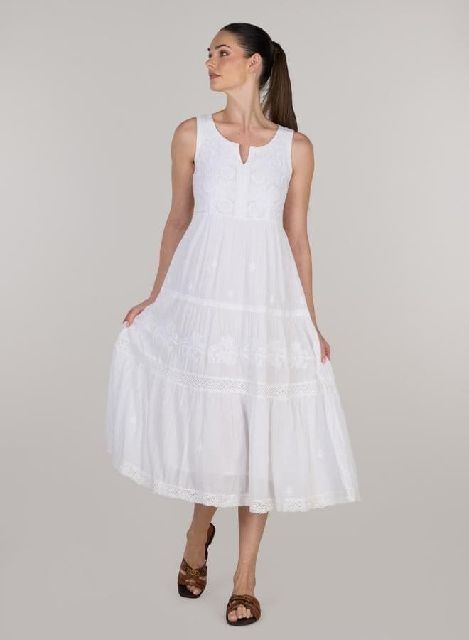 Giselle Hand Embroidered Midi Dress - Image 1