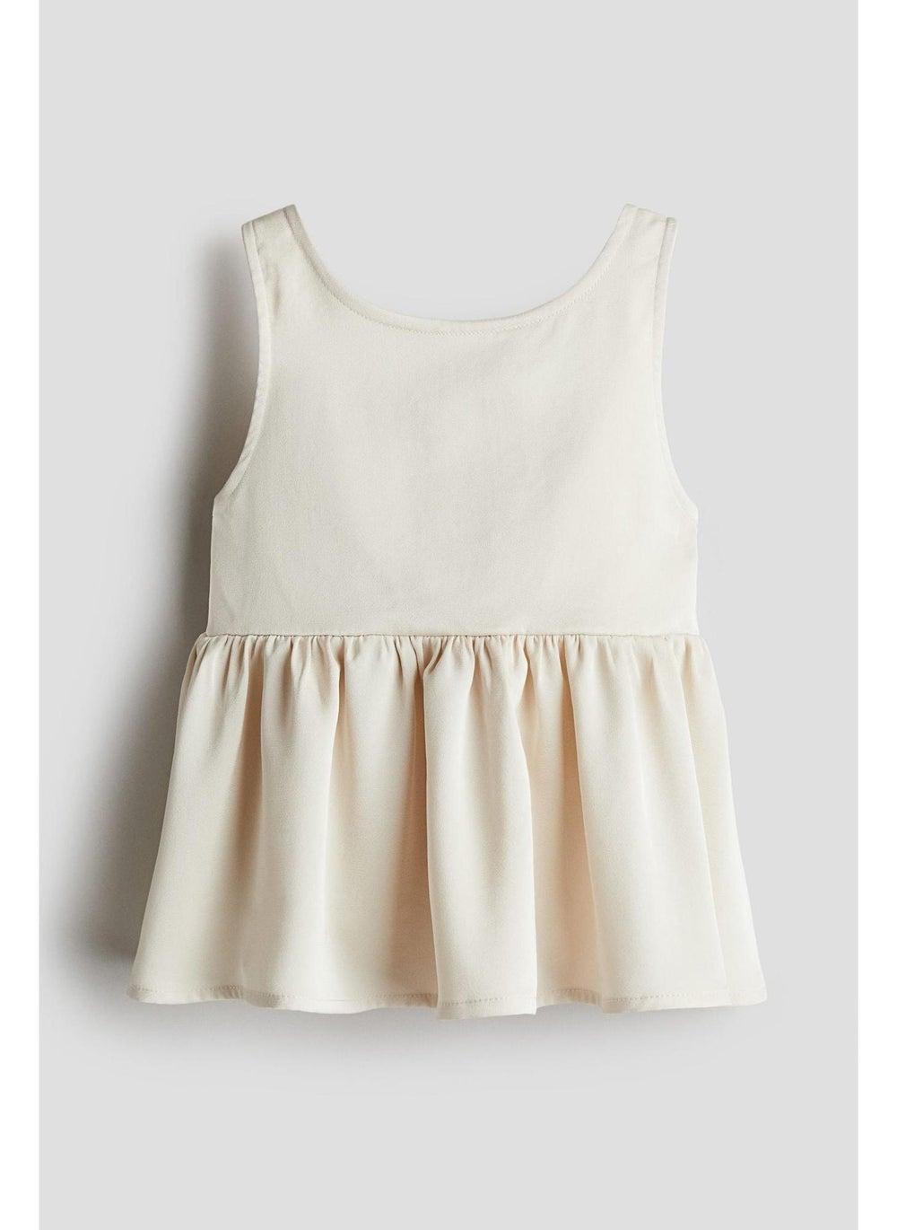 Girls Satin Peplum Top with Back Buttons - Image 1
