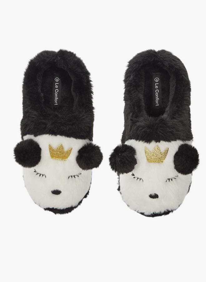Bear Applique Slip-On Bedroom Mules - Image 1