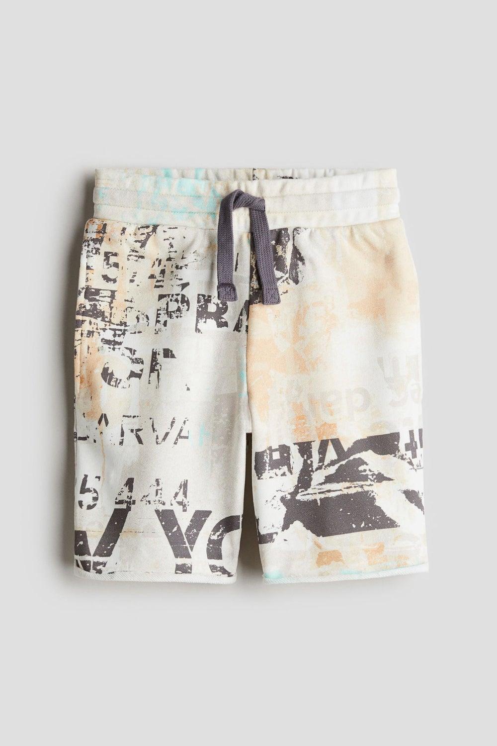 Printed Sweatshorts with Drawstring Waist - Image 1