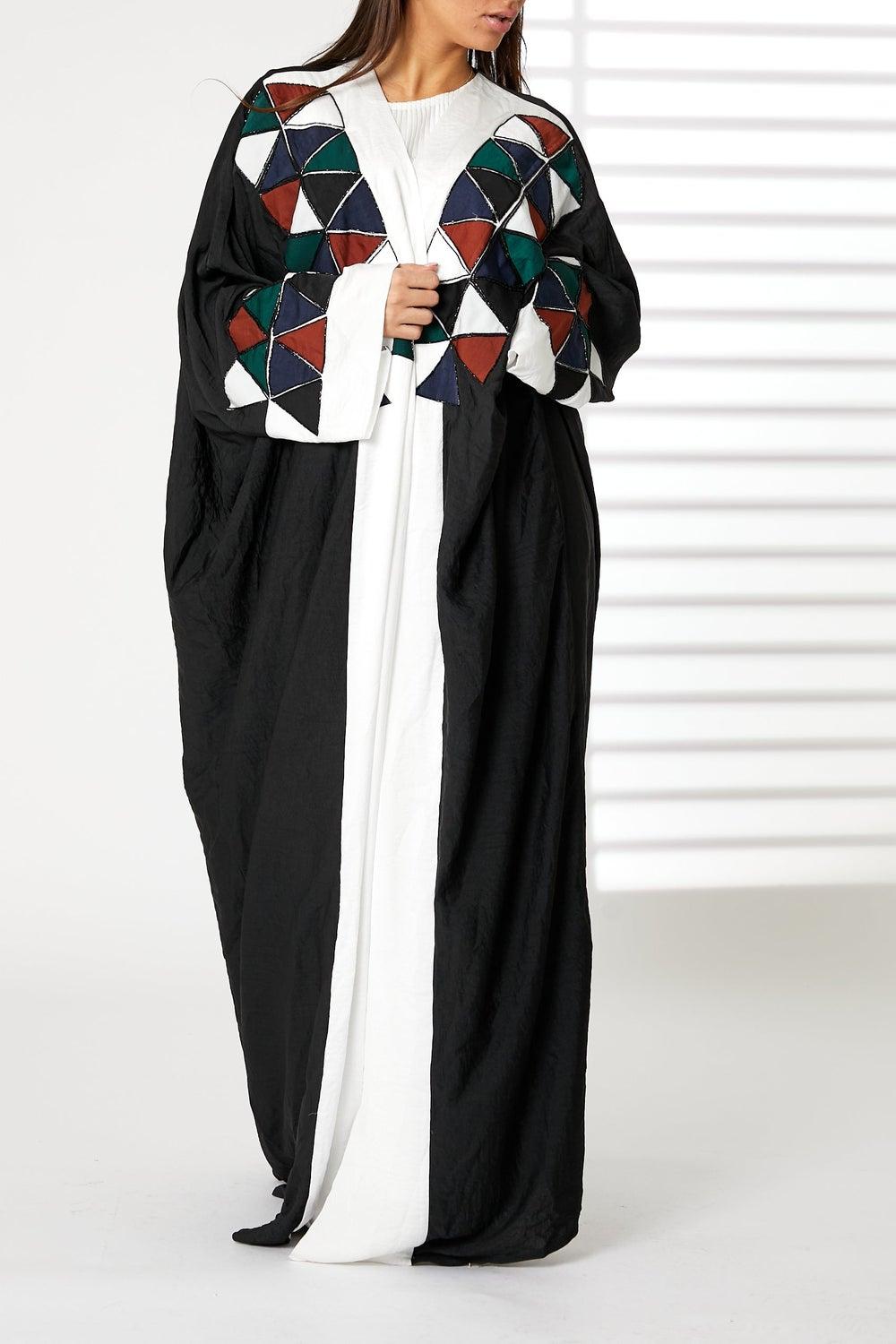 Bisht Geometrical Embroidery Abaya - Image 1