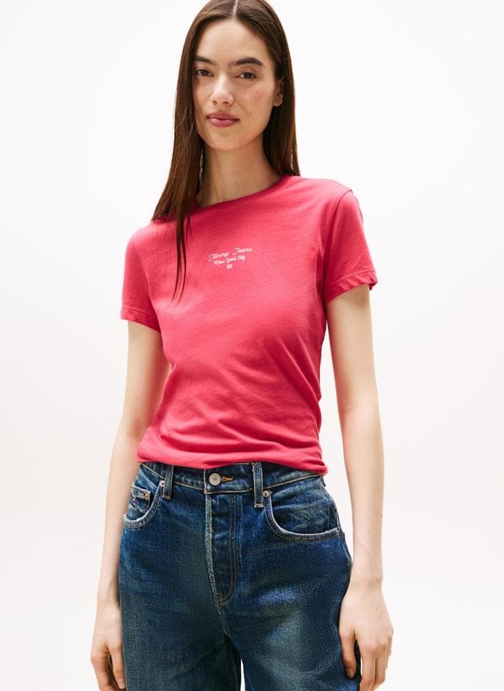 Tommy Jeans Logo Crew Neck Slim Fit T-Shirt - Image 1