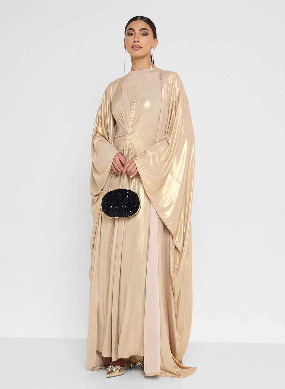 2 Pcs Long Sleeve Maxi Dress Set - Image 1
