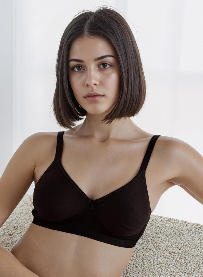 Bow Detail Non-Wired Non-Padded Bra - Image 1