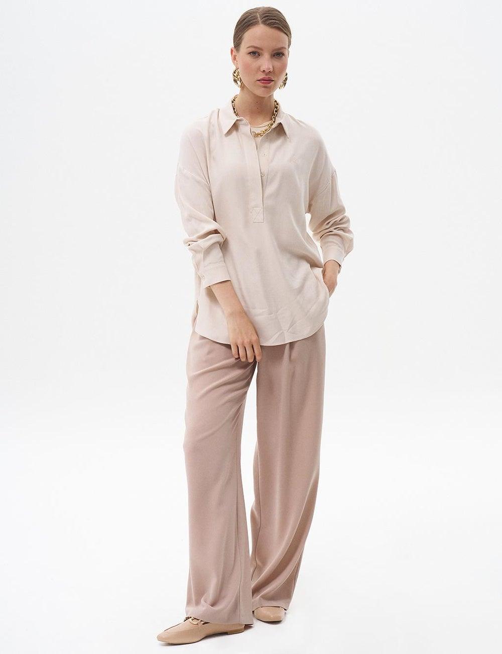 Stone Half Placket Viscose Shirt - Image 1