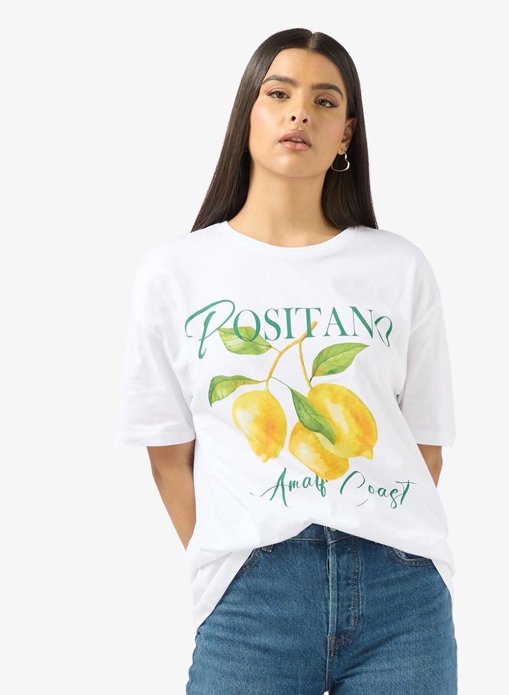 Cotton Oversize Travel Graphic T-Shirt - Image 1