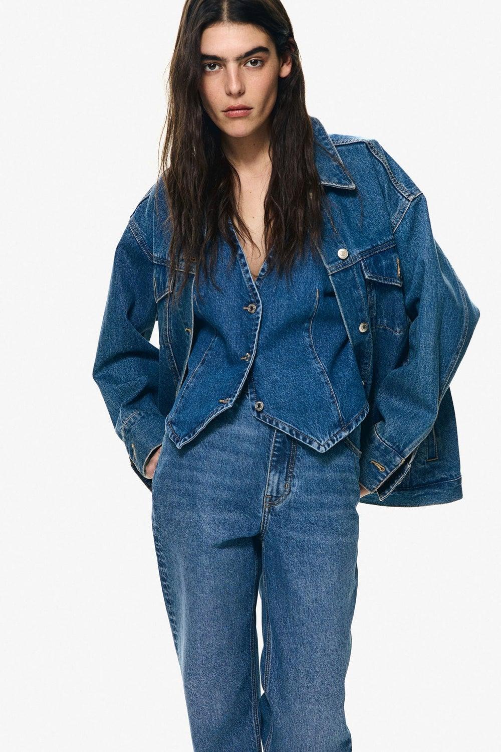 Slim Mom High Ankle Jeans with Extra-High Waist - Image 1