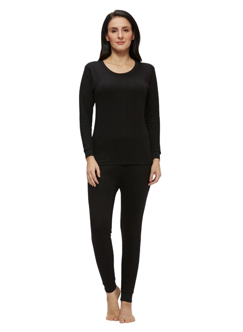 Women's Black Full Body Thermal Set for Winter - Image 1