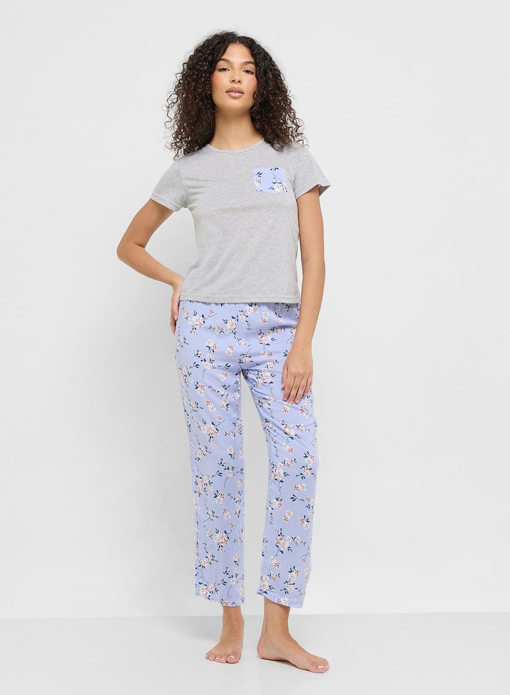 T-Shirt & Floral Pyjama Set - Image 1