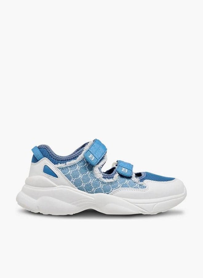 Women’s Monogram Print Low-Top Sneakers with Hook and Loop - Image 1