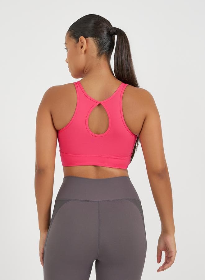 Back Cut-Out Medium Impact Sports Bra - Image 1