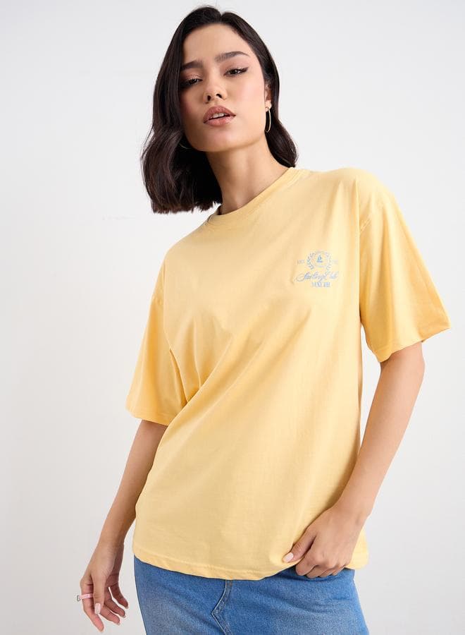Styli Embroidered Oversized T-Shirt for Women - Image 1