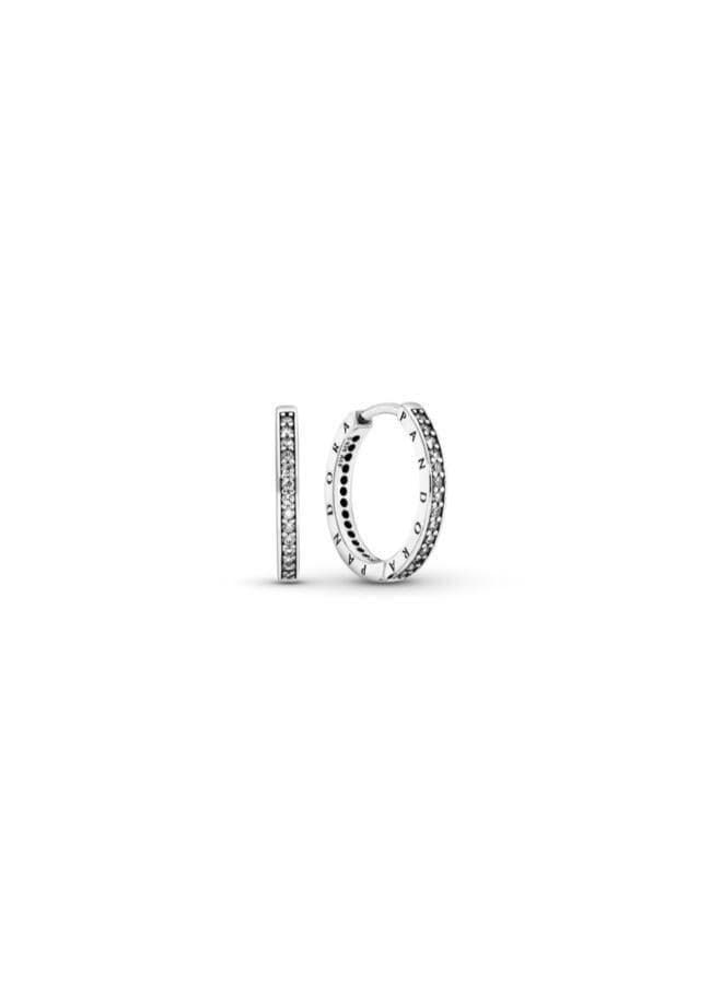 Sparkle & Pandora Logo Cubic Zirconia Hoop Earrings - Image 1