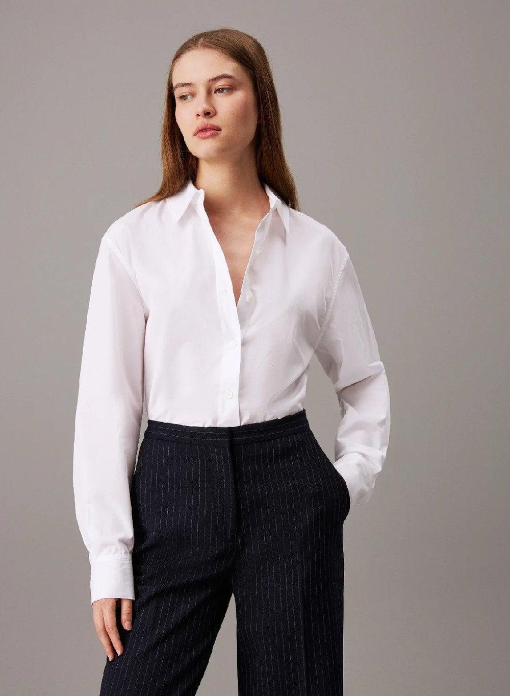 Cotton Poplin Shirt with Tonal Monogram Cuff - Image 1