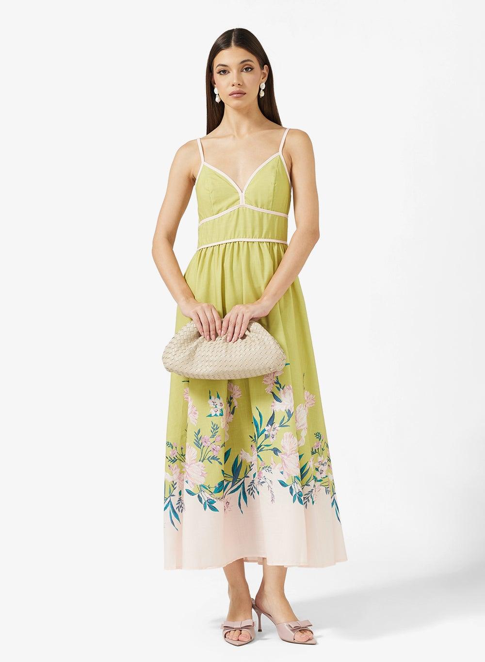 Strappy Printed Midi Dress - Image 1