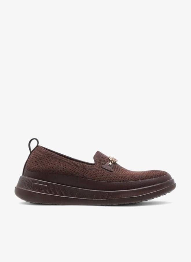 Women's Metal Accent Flyknit Slip-On Loafers - Image 1