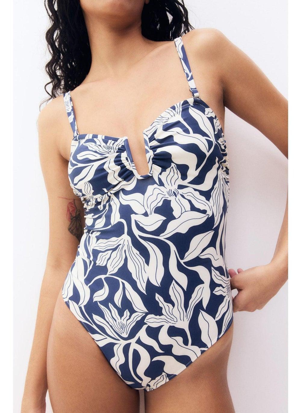 Padded-Cup Bandeau Swimsuit with Adjustable Straps - Image 1