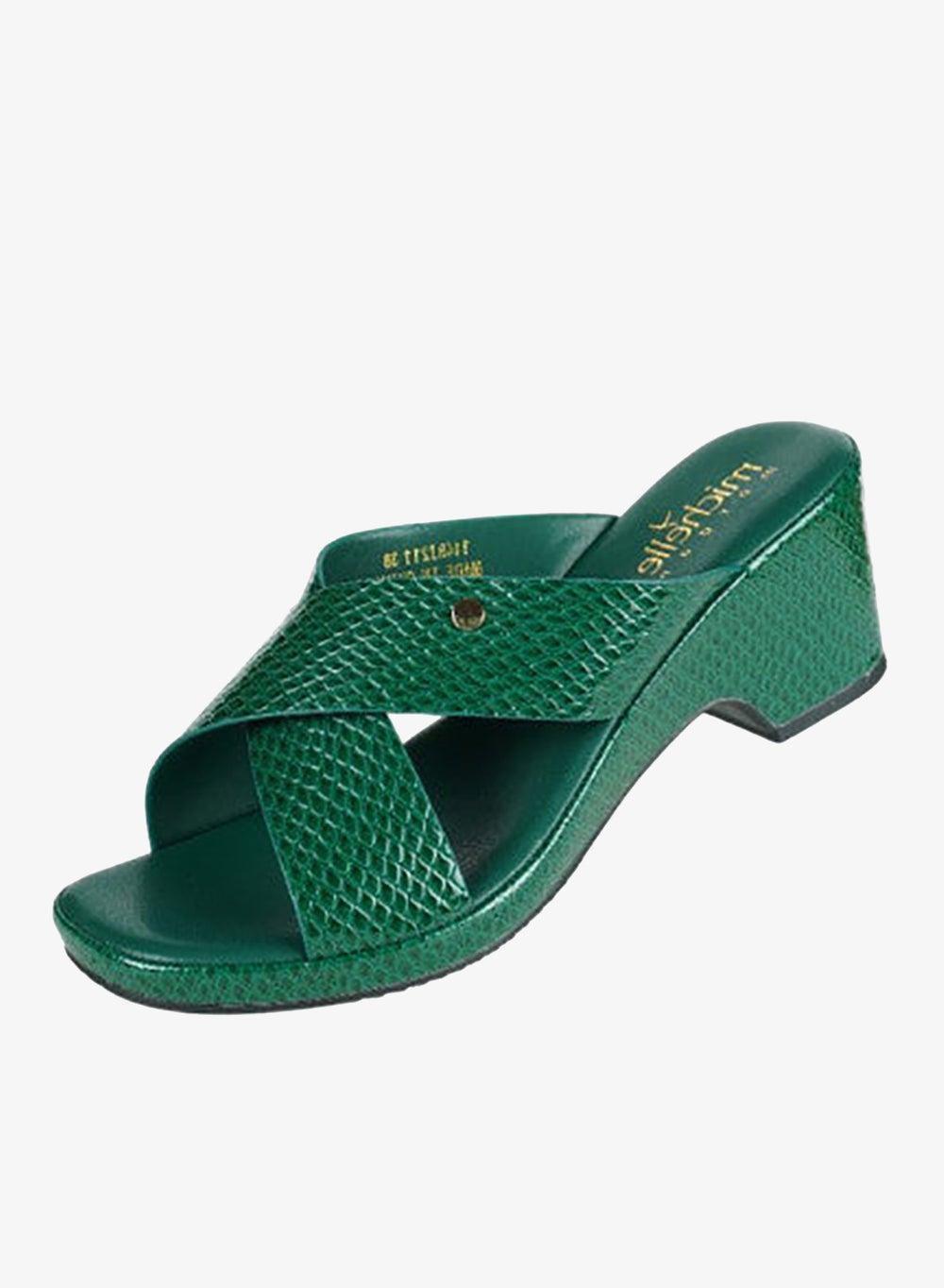 092-2943 Michelle Morgan Green Ladies Mule Heels - Image 1