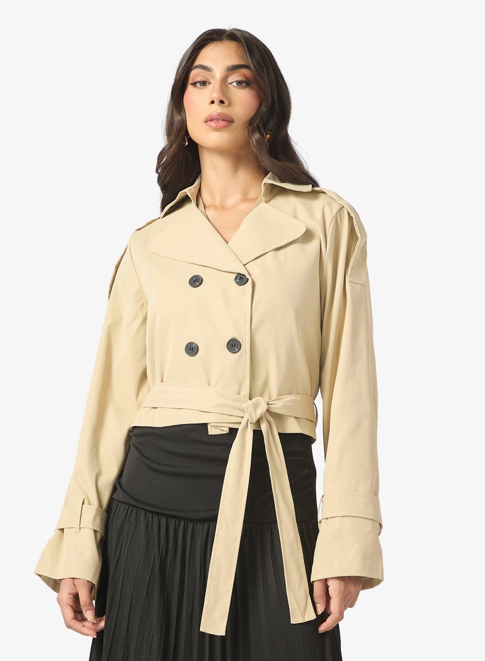 Cropped Trench Jacket for Women - Image 1