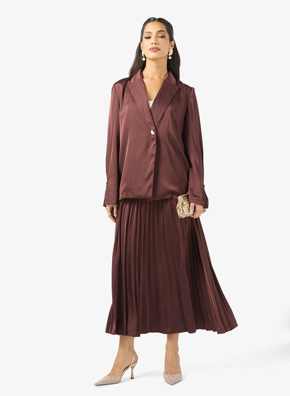 Blazer & Pleated Skirt Set - Image 1