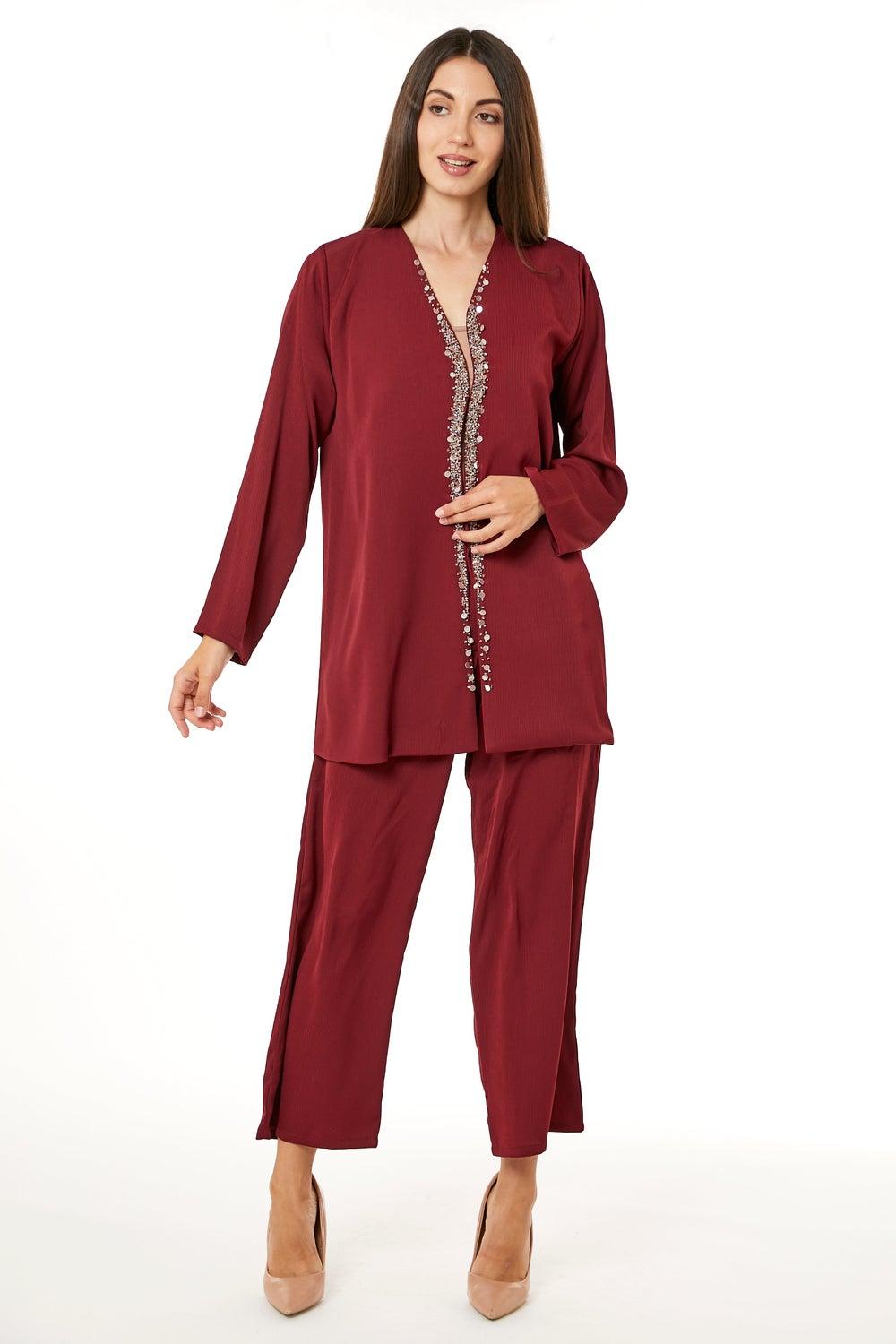 V-Neck Top & Pant Set for Women - Image 1