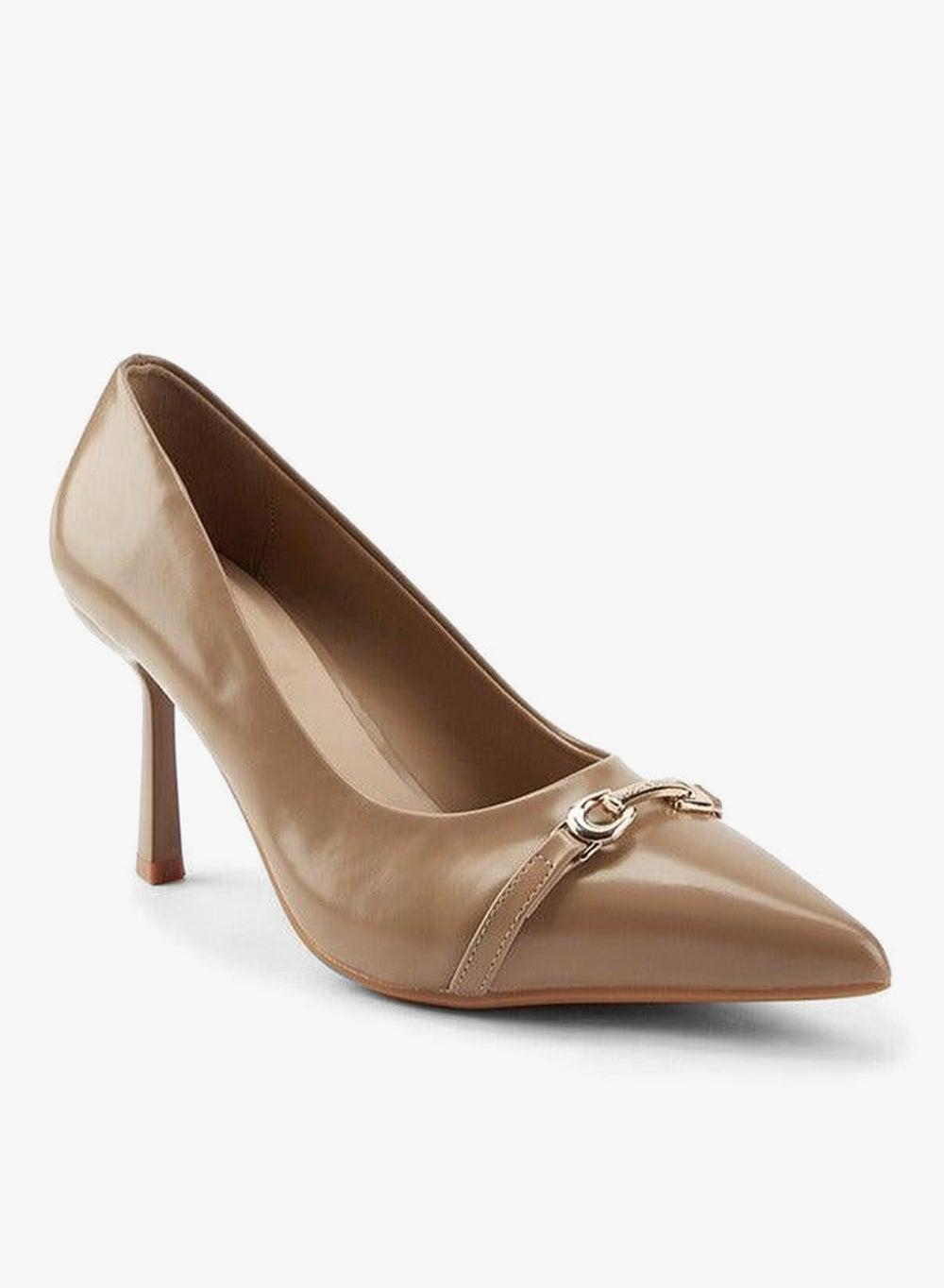 Metallic Accent Pointed Toe Pumps with Stiletto Heel - Image 1