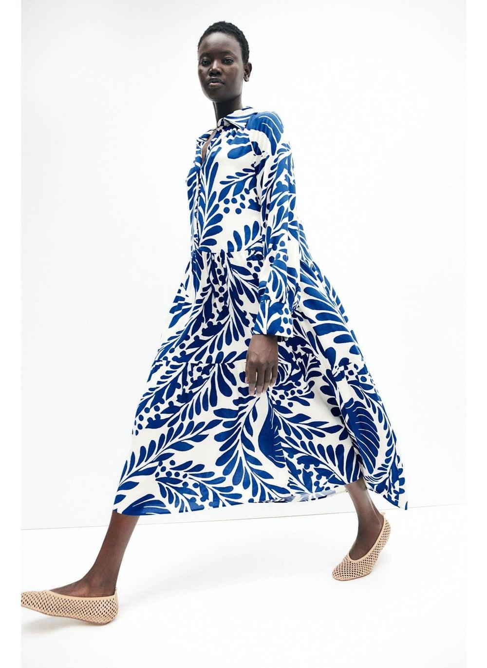 Viscose Shirt Dress with Raglan Sleeves - Image 1
