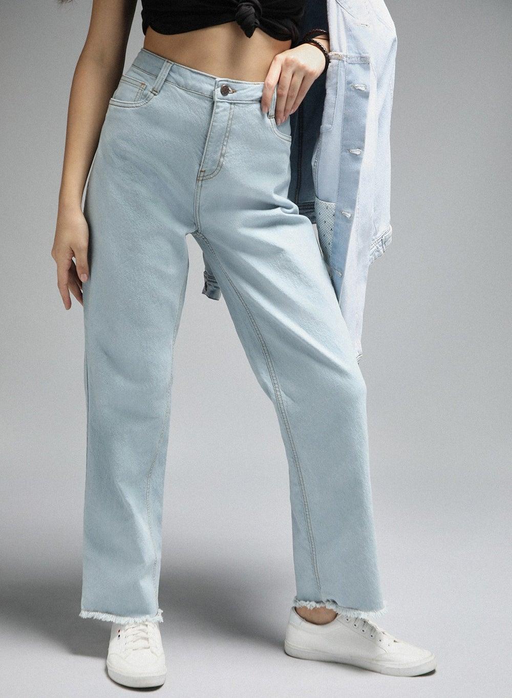 Women’s High-Rise Straight Fit Indigo Jeans - Image 1
