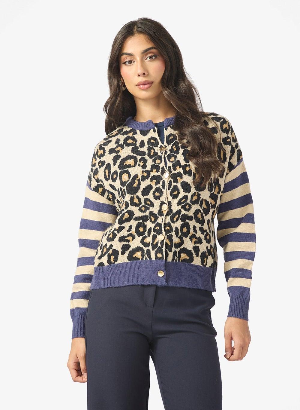 Animal Print Cardigan for Everyday Layering - Image 1