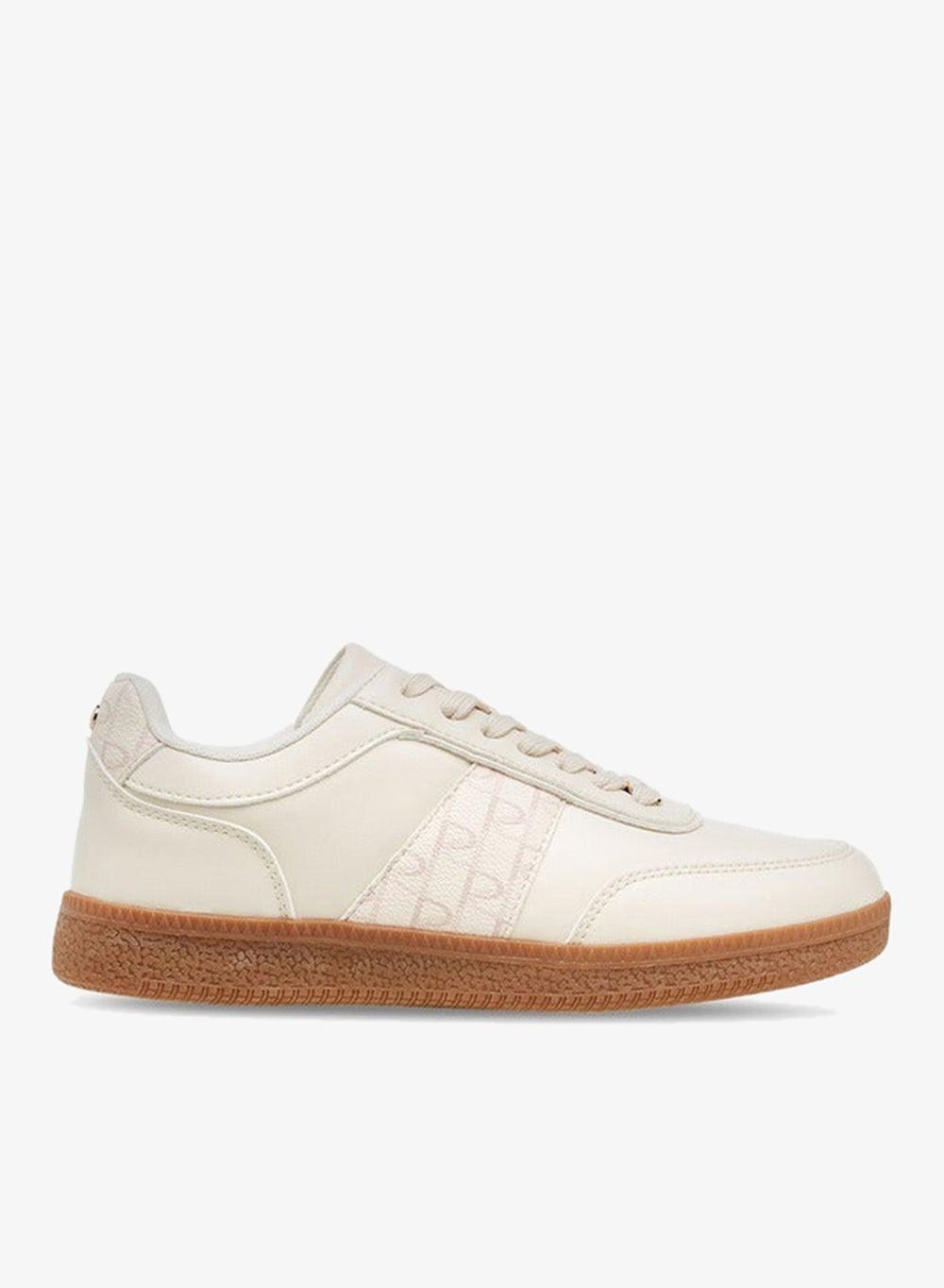 Monogram Print Lace-Up Low-Top Sneakers - Image 1