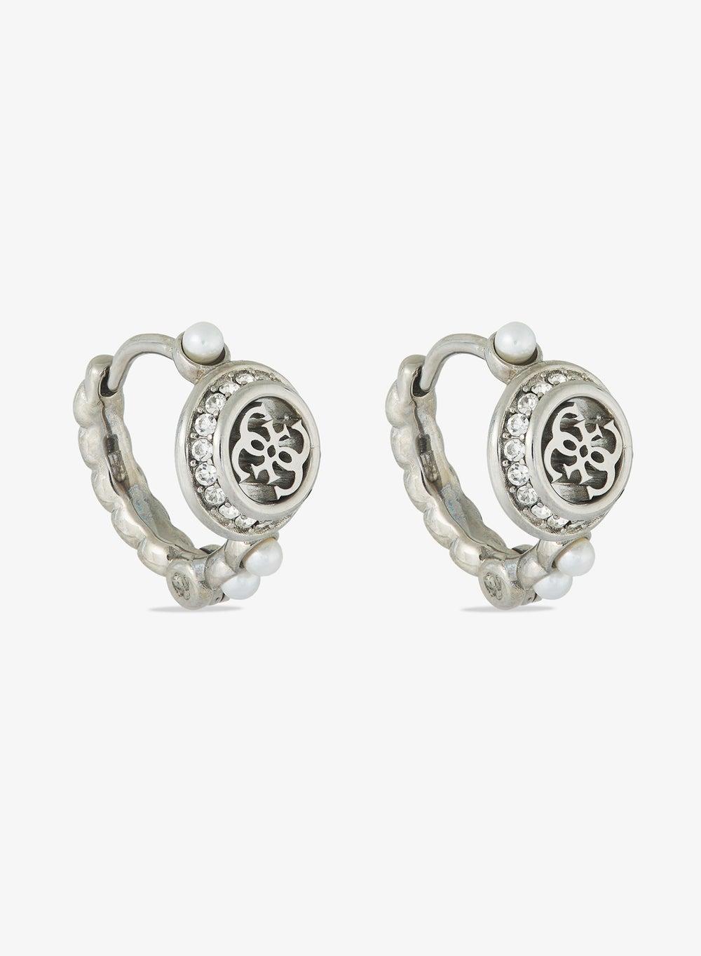Tiny Pearly Logo Earrings - Image 1