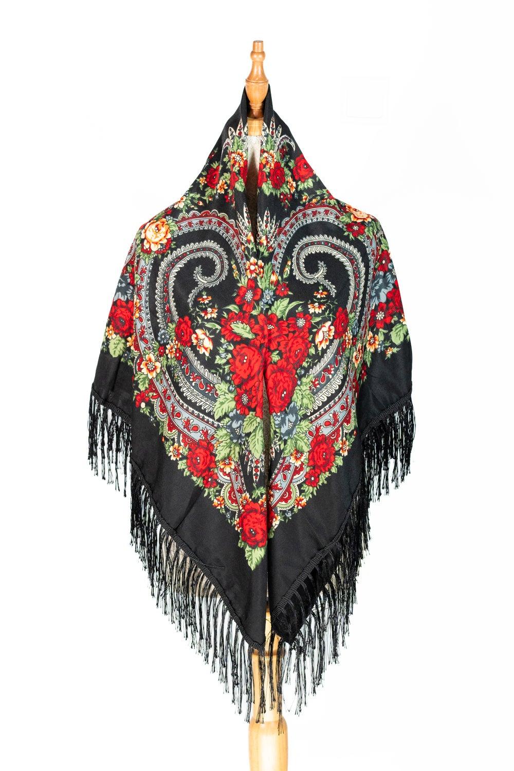 Gala Women's Eastern European Cotton Tassel Shawl - Image 1