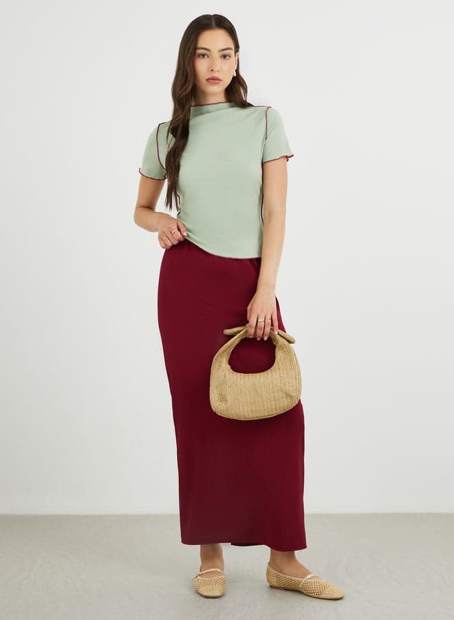 Textured Shift Maxi Skirt - Image 1