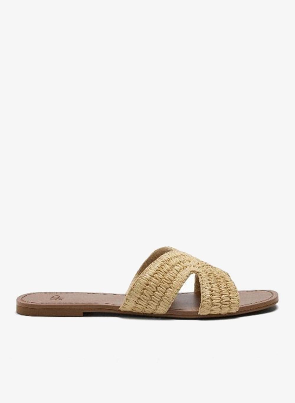 Flat Sandals With Straw Effect - Image 1