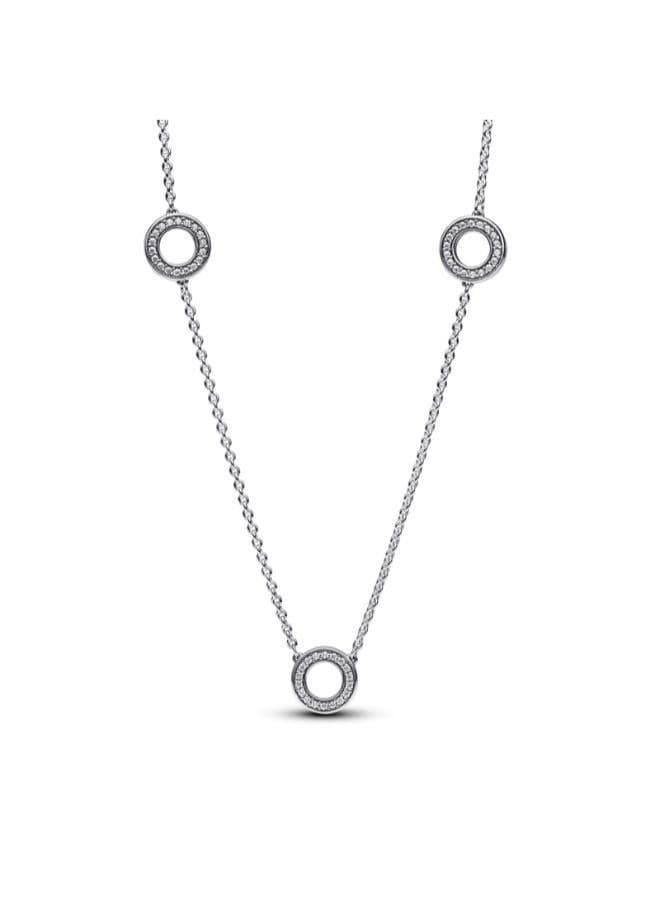 Pavé Circles Chain Necklace - Image 1