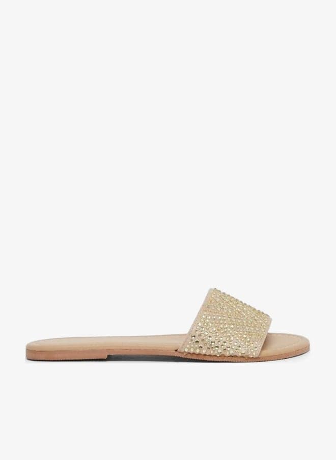 Embellished Slip-On Flat Sandals - Image 1