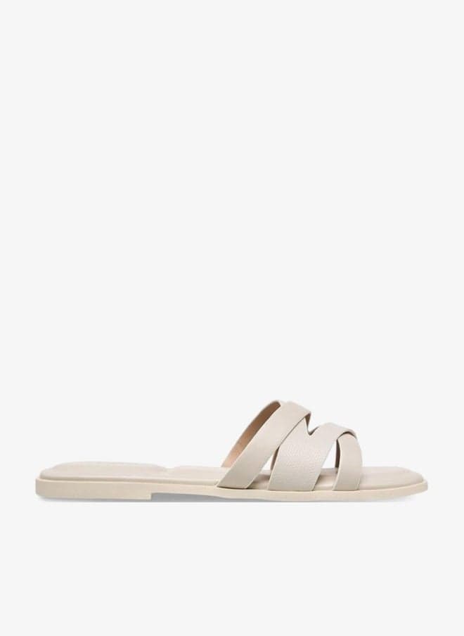 Women's Cross-Strap Flat Slip-On Sandals - Image 1