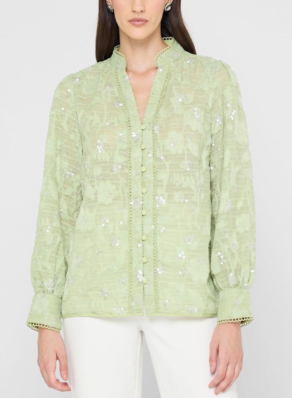 Embellished Button Down Shirt for Women - Image 1