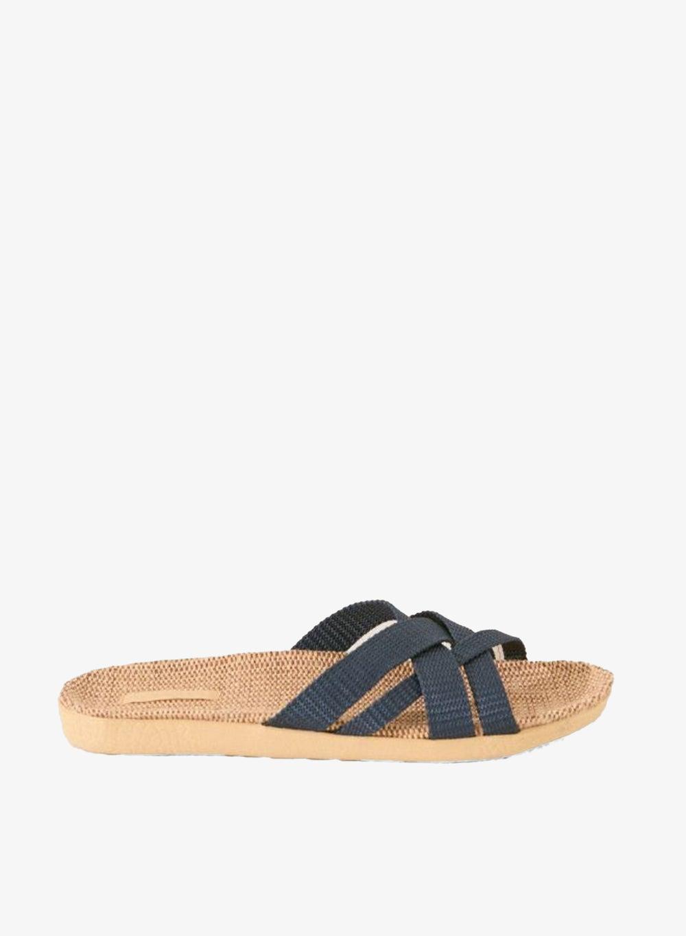 Raffia-Effect Strap Slides for Women - Image 1