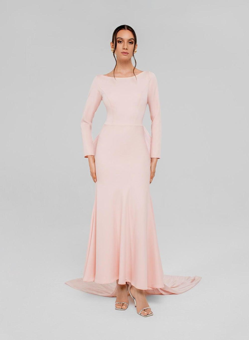 Aseel Dress in Crepe and Shimmering Organza - Image 1