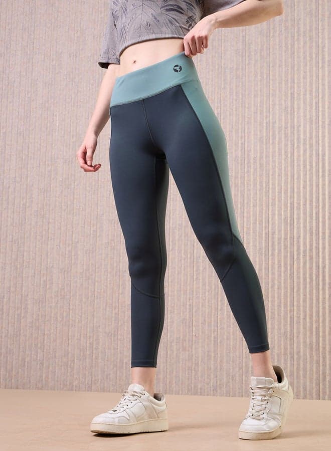 Technosport Women Color Block 4-Way Stretch Leggings - Image 1