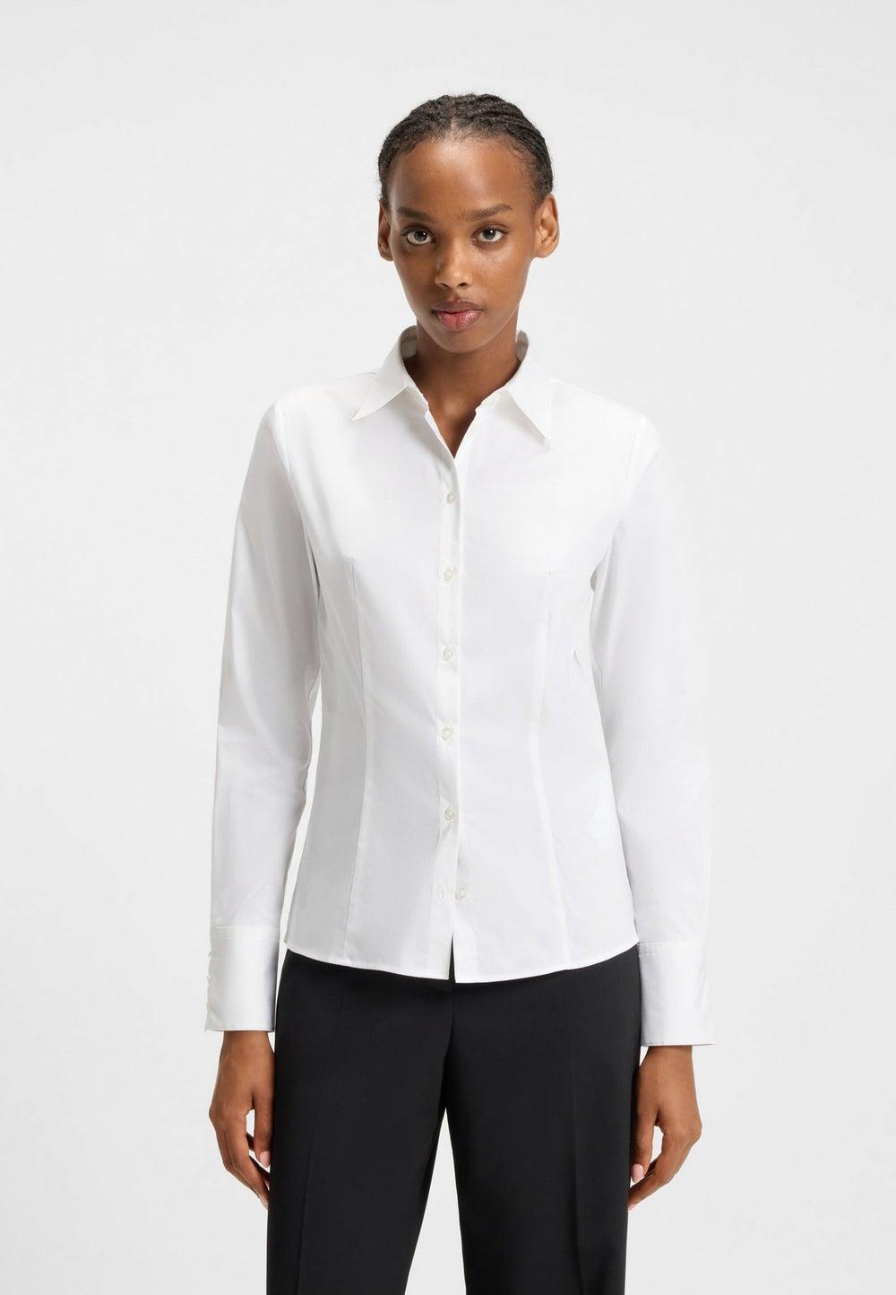 Slim-Fit Easy-Iron Poplin Blouse - Image 1