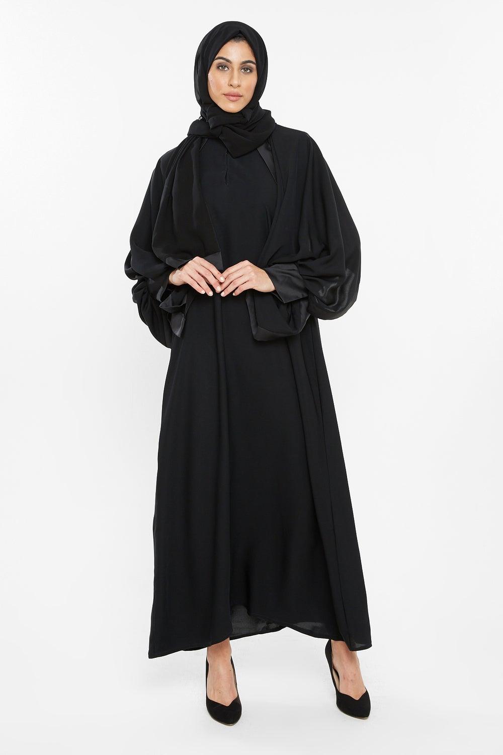 Elegant Cuffed Sleeve Abaya with Matching Sheila AJ130A - Image 1