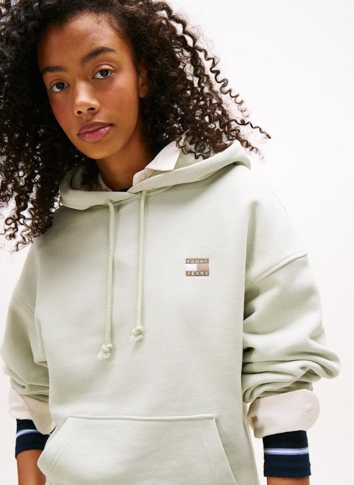 Tommy Jeans Boxy Badge Logo Pullover Hoodie - Image 1