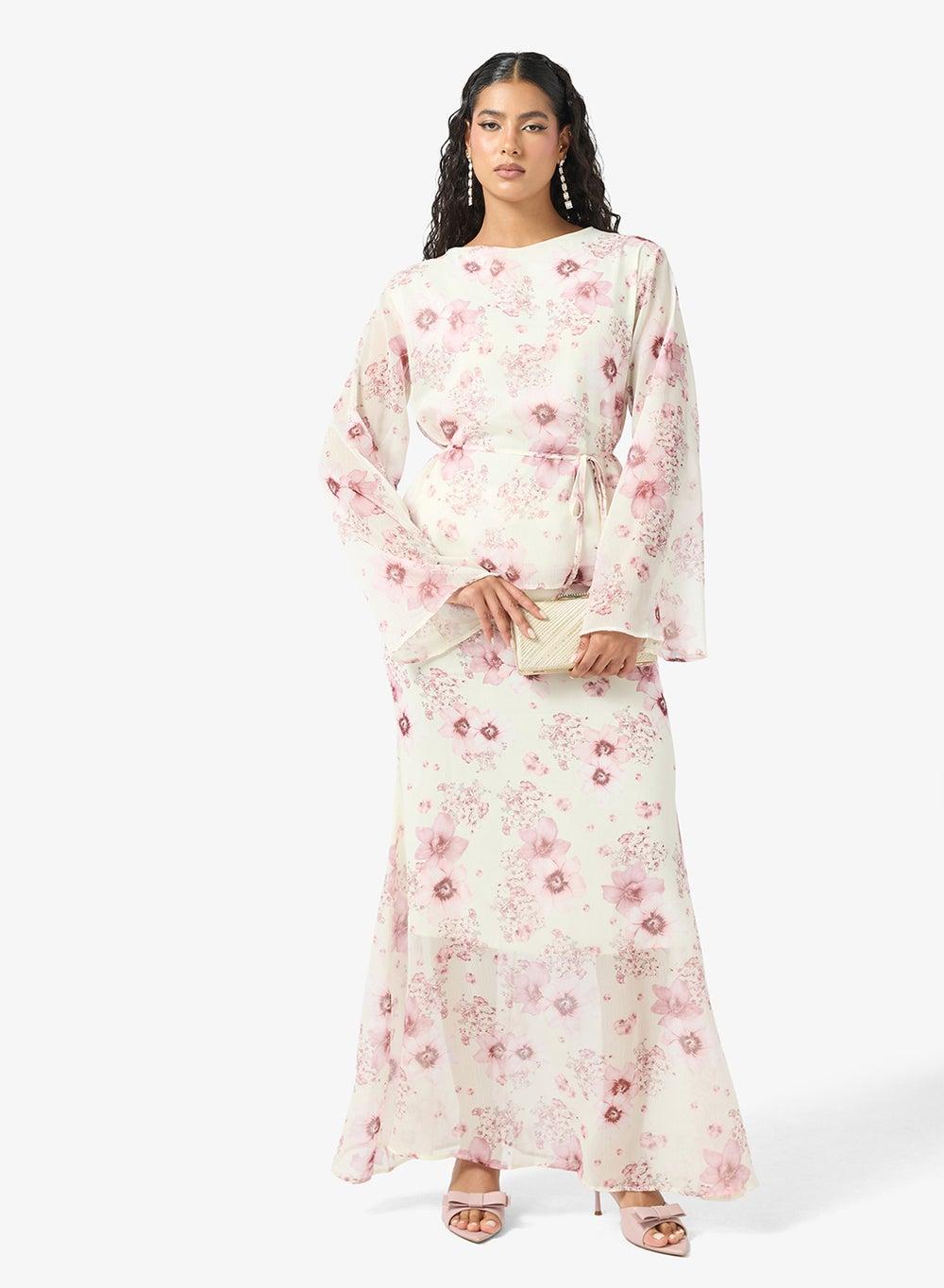 Floral Top & Skirt Set - Image 1