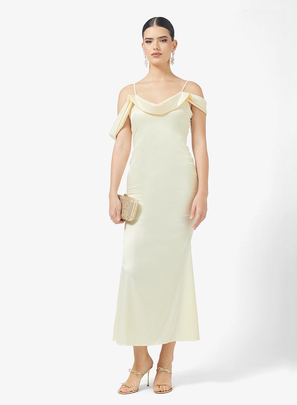 Cold Shoulder Cocktail Maxi Dress - Image 1