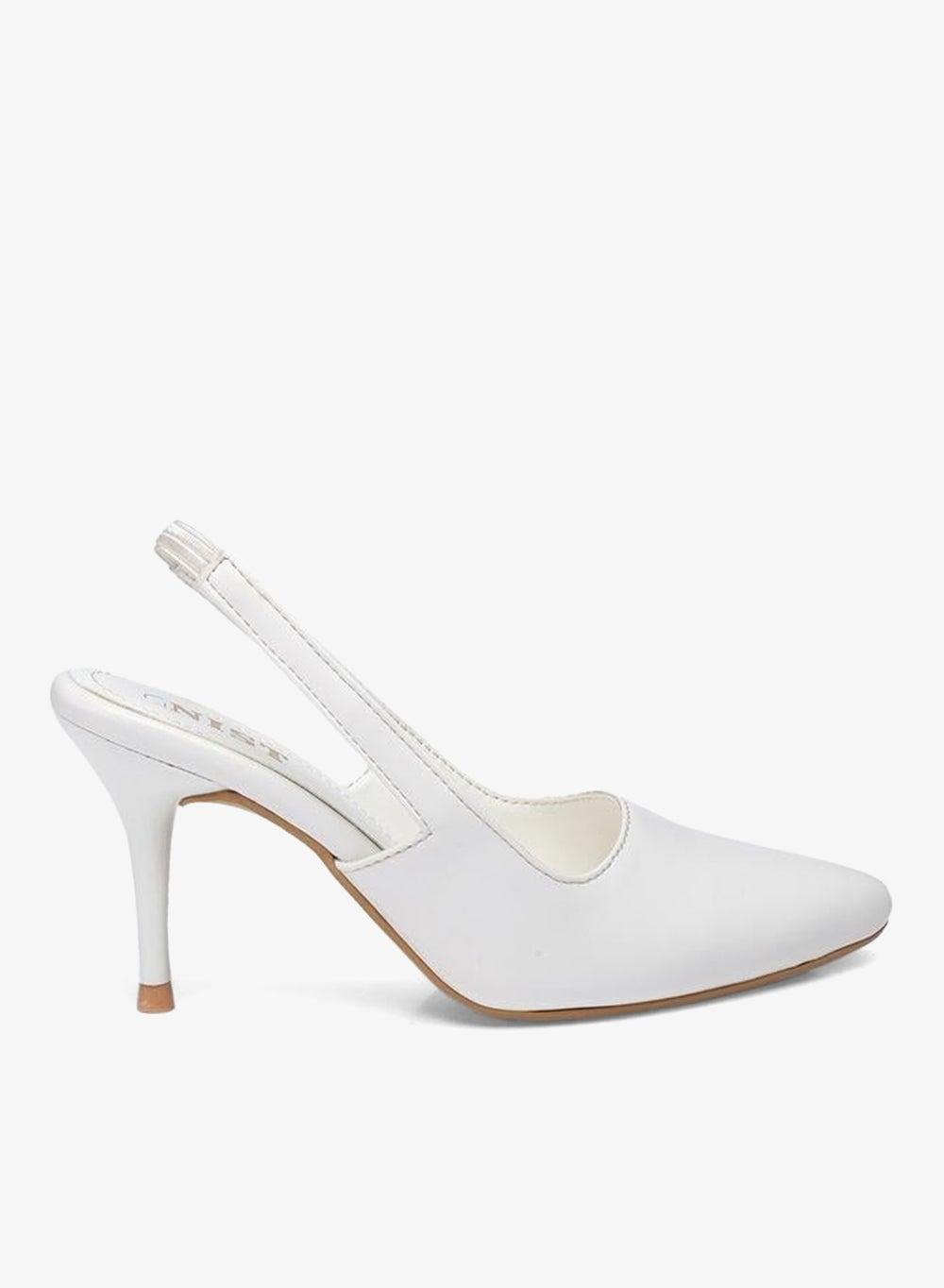 Plain Pointed Toe Stiletto Heel Slingback Shoes - Image 1