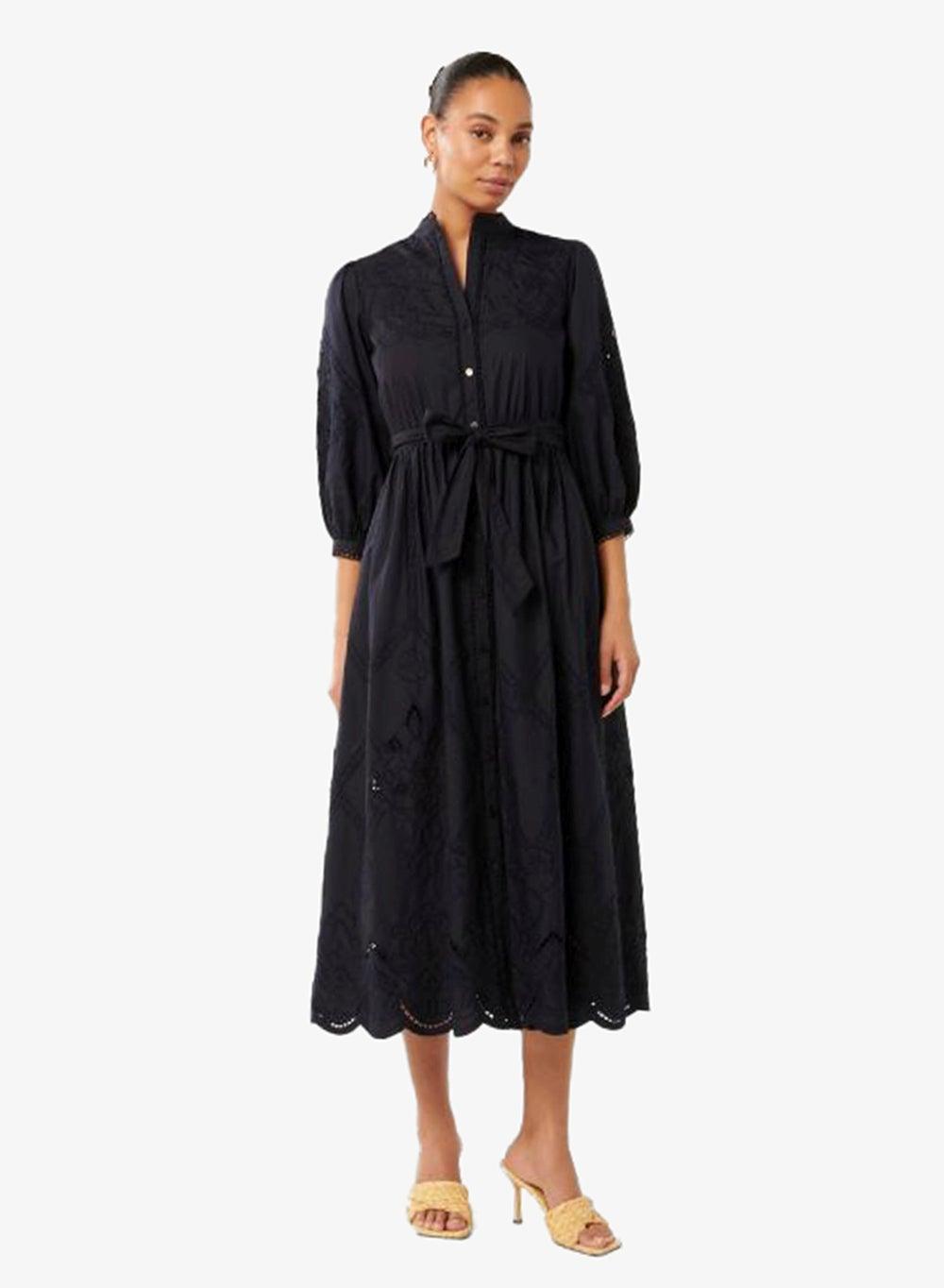 Aisha Broderie Puff Sleeve Midi Dress - Image 1